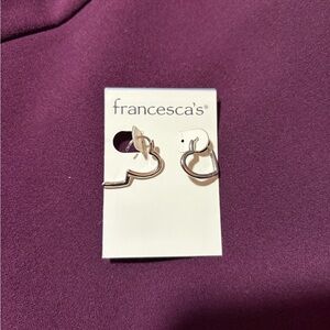 Francesca's Collections Silver Heart Earrings